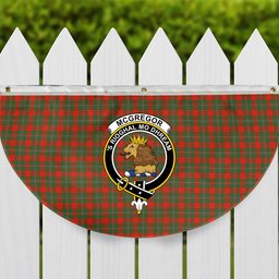 ScotsTee Shop Scottish McGregor Ancient Crest Tartan Non-Pleated Fan Flag Bunting Banner