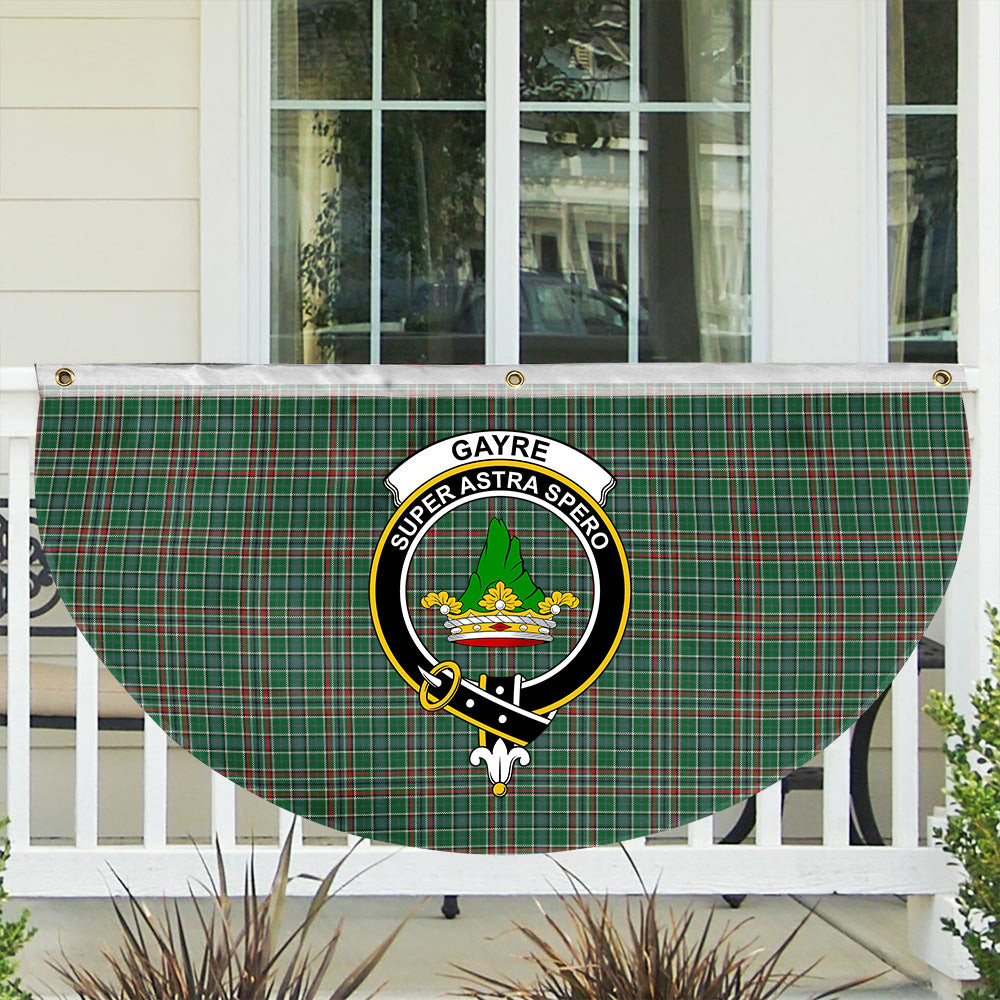 ScotsTee Shop Scottish Gayre Dress Ancient Crest Tartan Non-Pleated Fan Flag Bunting Banner