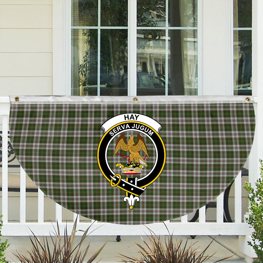 ScotsTee Shop Scottish Hay White Dress Crest Tartan Non-Pleated Fan Flag Bunting Banner