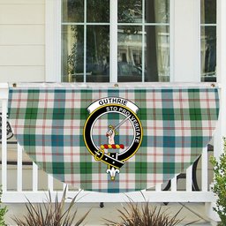 ScotsTee Shop Scottish Guthrie Dress Ancient Crest Tartan Non-Pleated Fan Flag Bunting Banner