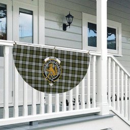 ScotsTee Shop Scottish Gillies Dress Green Crest Tartan Non-Pleated Fan Flag Bunting Banner