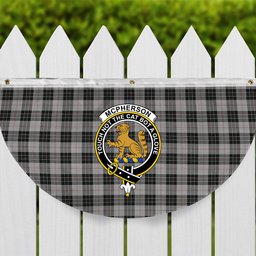 ScotsTee Shop Scottish McPherson Dress Crest Tartan Non-Pleated Fan Flag Bunting Banner