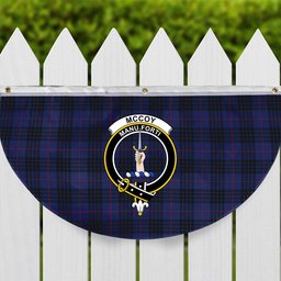 ScotsTee Shop Scottish McCoy Blue Crest Tartan Non-Pleated Fan Flag Bunting Banner