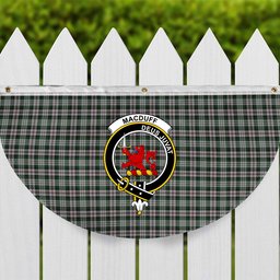 ScotsTee Shop Scottish MacDuff Dress 2 Crest Tartan Non-Pleated Fan Flag Bunting Banner