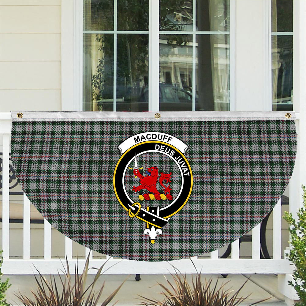 ScotsTee Shop Scottish MacDuff Dress 2 Crest Tartan Non-Pleated Fan Flag Bunting Banner