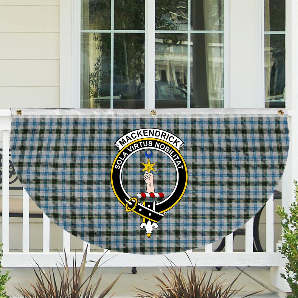 ScotsTee Shop Scottish MacKendrick Dress Crest Tartan Non-Pleated Fan Flag Bunting Banner