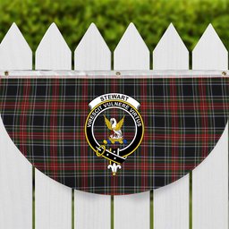ScotsTee Shop Scottish Stewart Black Crest Tartan Non-Pleated Fan Flag Bunting Banner