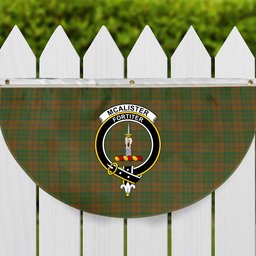 ScotsTee Shop Scottish McAlister of Glenbarr Hunting Modern Crest Tartan Non-Pleated Fan Flag Bunting Banner