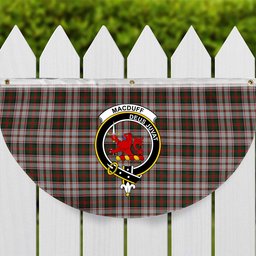 ScotsTee Shop Scottish MacDuff Dress 3 Crest Tartan Non-Pleated Fan Flag Bunting Banner