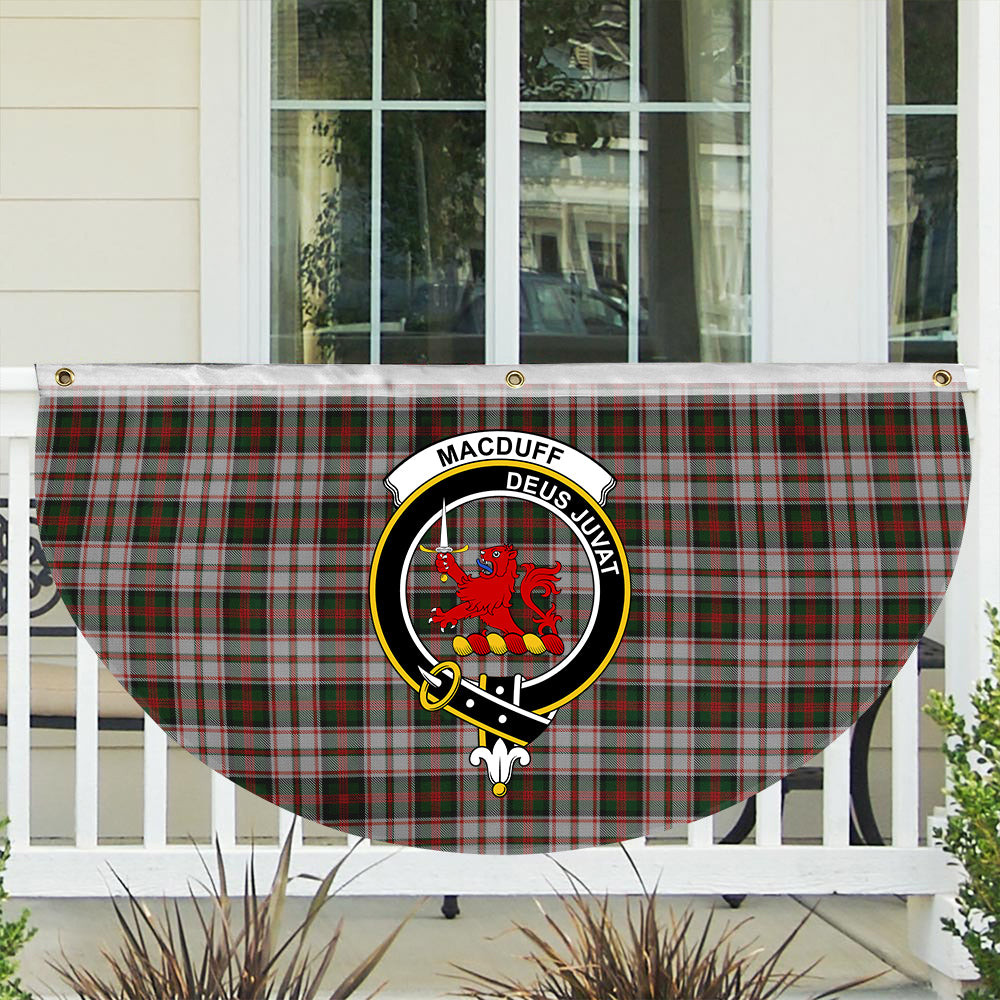 ScotsTee Shop Scottish MacDuff Dress 3 Crest Tartan Non-Pleated Fan Flag Bunting Banner