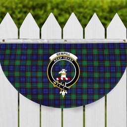 ScotsTee Shop Scottish Sempill Modern Crest Tartan Non-Pleated Fan Flag Bunting Banner