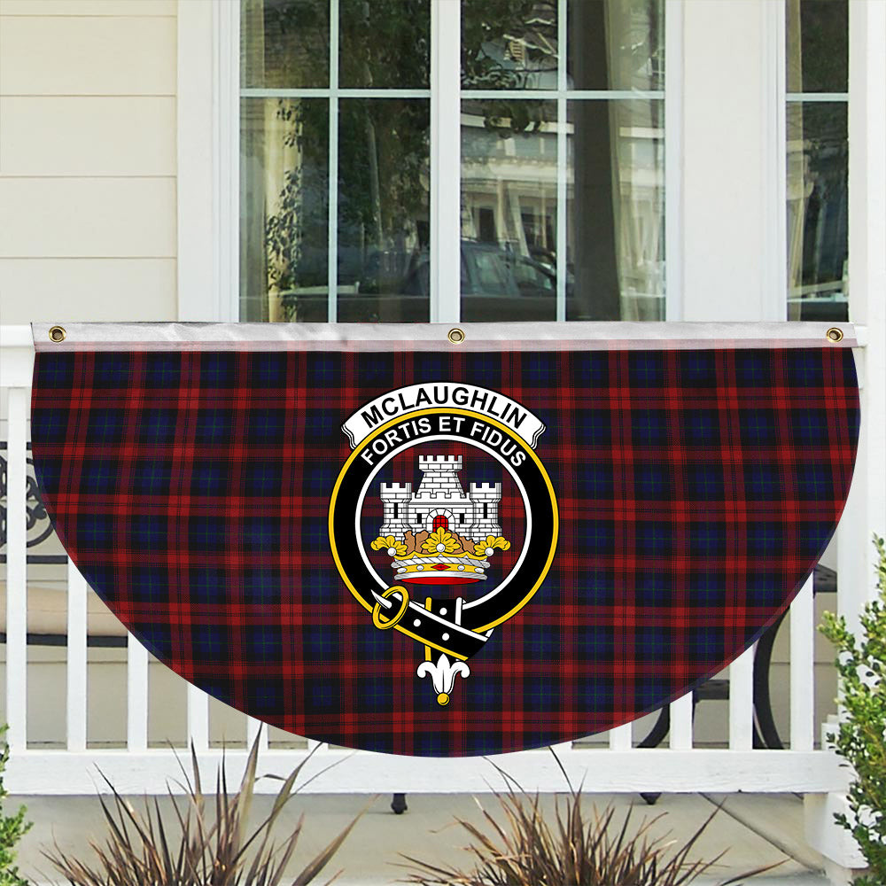 ScotsTee Shop Scottish McLaughlin Crest Tartan Non-Pleated Fan Flag Bunting Banner