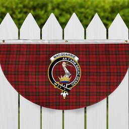 ScotsTee Shop Scottish MacQuarrie 6 Crest Tartan Non-Pleated Fan Flag Bunting Banner