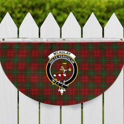 ScotsTee Shop Scottish McAulay Crest Tartan Non-Pleated Fan Flag Bunting Banner