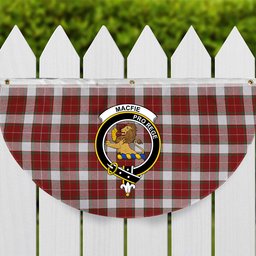 ScotsTee Shop Scottish MacFie Dress Ancient Crest Tartan Non-Pleated Fan Flag Bunting Banner