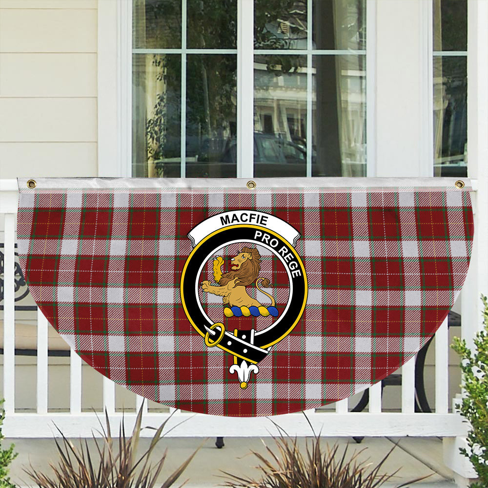 ScotsTee Shop Scottish MacFie Dress Ancient Crest Tartan Non-Pleated Fan Flag Bunting Banner