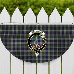 ScotsTee Shop Scottish MacKinlay Dress Crest Tartan Non-Pleated Fan Flag Bunting Banner