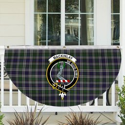 ScotsTee Shop Scottish MacKinlay Dress Crest Tartan Non-Pleated Fan Flag Bunting Banner