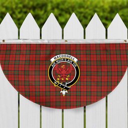 ScotsTee Shop Scottish MacDonell of Keppoch Ancient Crest Tartan Non-Pleated Fan Flag Bunting Banner