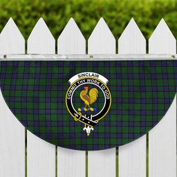 ScotsTee Shop Scottish Sinclair Hunting VS Crest Tartan Non-Pleated Fan Flag Bunting Banner