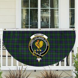 ScotsTee Shop Scottish Sinclair Hunting VS Crest Tartan Non-Pleated Fan Flag Bunting Banner