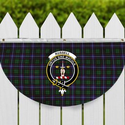 ScotsTee Shop Scottish Russell Modern Crest Tartan Non-Pleated Fan Flag Bunting Banner