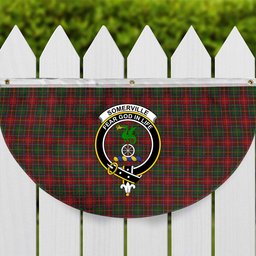 ScotsTee Shop Scottish Somerville Crest Tartan Non-Pleated Fan Flag Bunting Banner