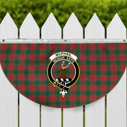 ScotsTee Shop Scottish McPhail Blue Bands Ancient Crest Tartan Non-Pleated Fan Flag Bunting Banner