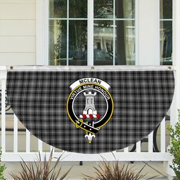 ScotsTee Shop Scottish McLean Black and White Crest Tartan Non-Pleated Fan Flag Bunting Banner