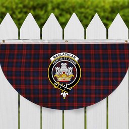 ScotsTee Shop Scottish MacLachlan Crest Tartan Non-Pleated Fan Flag Bunting Banner