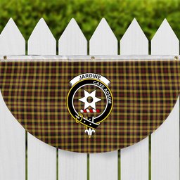 ScotsTee Shop Scottish Jardine Crest Tartan Non-Pleated Fan Flag Bunting Banner