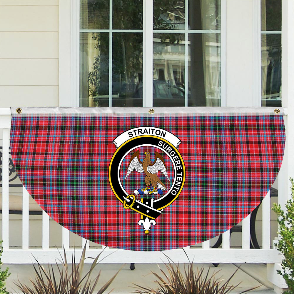ScotsTee Shop Scottish Straiton Crest Tartan Non-Pleated Fan Flag Bunting Banner