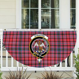 ScotsTee Shop Scottish Straiton Crest Tartan Non-Pleated Fan Flag Bunting Banner