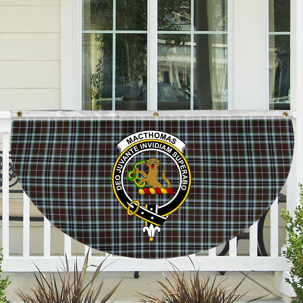ScotsTee Shop Scottish MacThomas Hunting Modern Crest Tartan Non-Pleated Fan Flag Bunting Banner