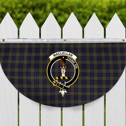 ScotsTee Shop Scottish MacLellan Crest Tartan Non-Pleated Fan Flag Bunting Banner