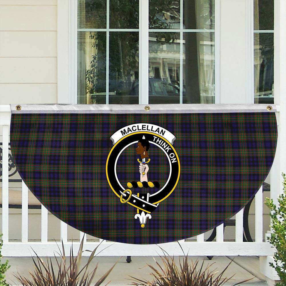 ScotsTee Shop Scottish MacLellan Crest Tartan Non-Pleated Fan Flag Bunting Banner