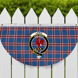 ScotsTee Shop Scottish Laing of Archiestown Ancient Crest Tartan Non-Pleated Fan Flag Bunting Banner