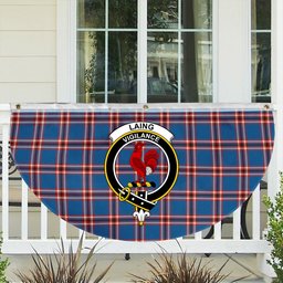 ScotsTee Shop Scottish Laing of Archiestown Ancient Crest Tartan Non-Pleated Fan Flag Bunting Banner