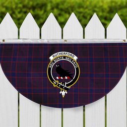 ScotsTee Shop Scottish Rutherford John Crest Tartan Non-Pleated Fan Flag Bunting Banner