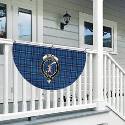 ScotsTee Shop Scottish MacRae of America Modern Crest Tartan Non-Pleated Fan Flag Bunting Banner