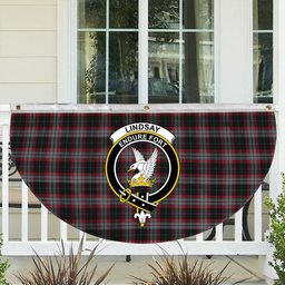 ScotsTee Shop Scottish Lindsay Hunting Modern Crest Tartan Non-Pleated Fan Flag Bunting Banner