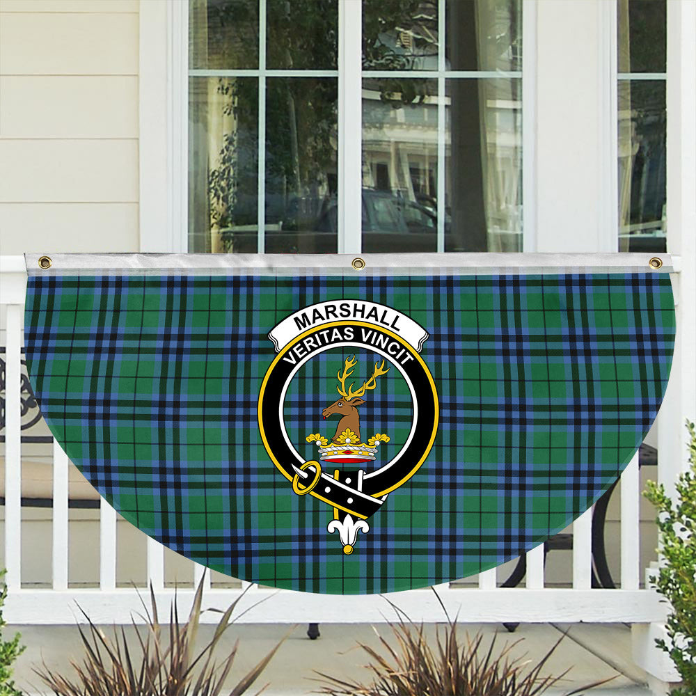 ScotsTee Shop Scottish Marshall Ancient Crest Tartan Non-Pleated Fan Flag Bunting Banner