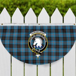 ScotsTee Shop Scottish Horsburgh Crest Tartan Non-Pleated Fan Flag Bunting Banner