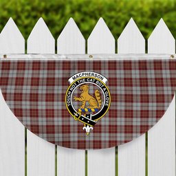ScotsTee Shop Scottish MacPherson Dress Burgundy Dance Crest Tartan Non-Pleated Fan Flag Bunting Banner