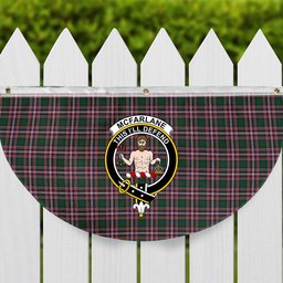 ScotsTee Shop Scottish McFarlane Hunting Modern Crest Tartan Non-Pleated Fan Flag Bunting Banner