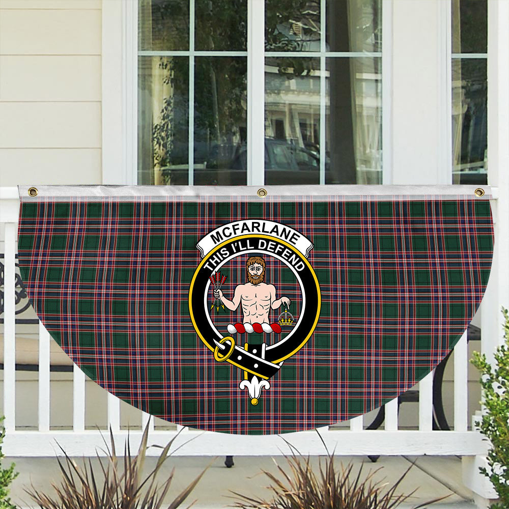 ScotsTee Shop Scottish McFarlane Hunting Modern Crest Tartan Non-Pleated Fan Flag Bunting Banner