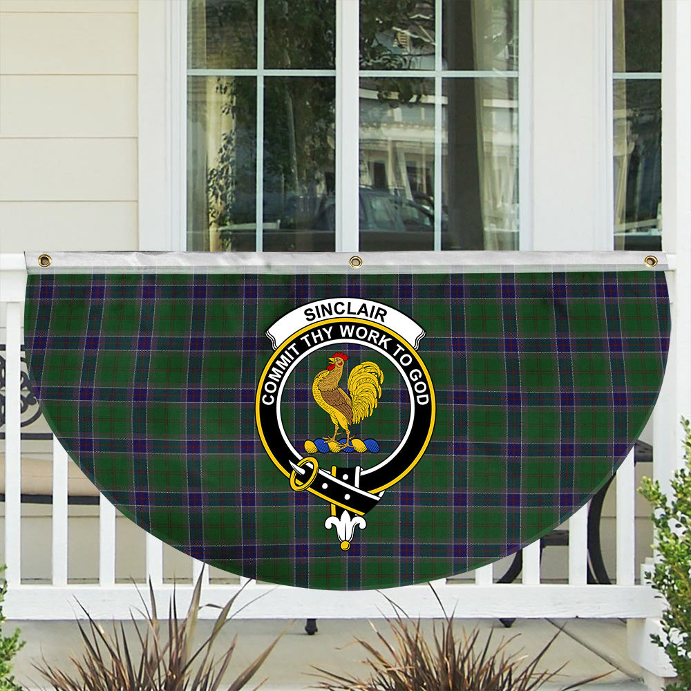 ScotsTee Shop Scottish Sinclair Green Crest Tartan Non-Pleated Fan Flag Bunting Banner