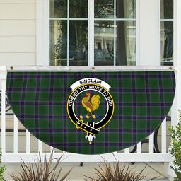 ScotsTee Shop Scottish Sinclair Green Crest Tartan Non-Pleated Fan Flag Bunting Banner