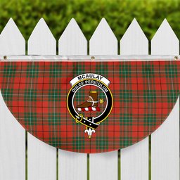 ScotsTee Shop Scottish McAulay Ancient Crest Tartan Non-Pleated Fan Flag Bunting Banner