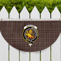 ScotsTee Shop Scottish Nicolson Hunting Weathered Crest Tartan Non-Pleated Fan Flag Bunting Banner